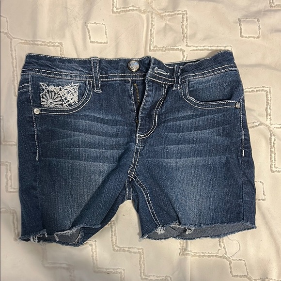 Women's Blue Denim Shorts - Picture 1 of 3